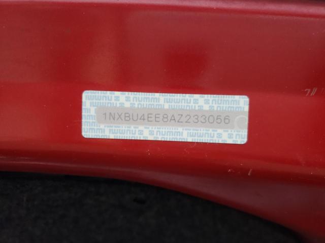 1NXBU4EE8AZ233056 - 2010 TOYOTA COROLLA BASE RED photo 12