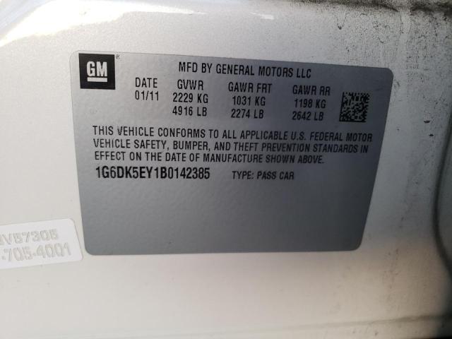 1G6DK5EY1B0142385 - 2011 CADILLAC CTS PERFORMANCE COLLECTION Белый фото 12