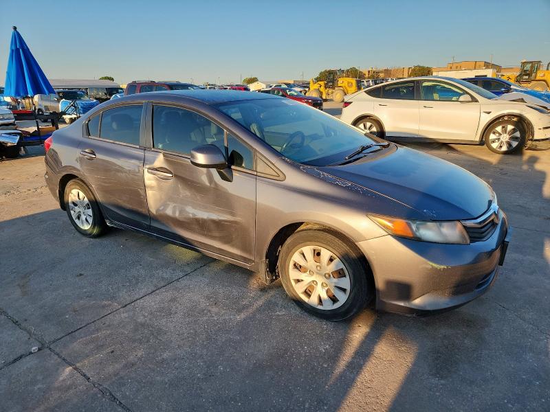 19XFB2F5XCE105465 - 2012 HONDA CIVIC LX GRAY photo 4