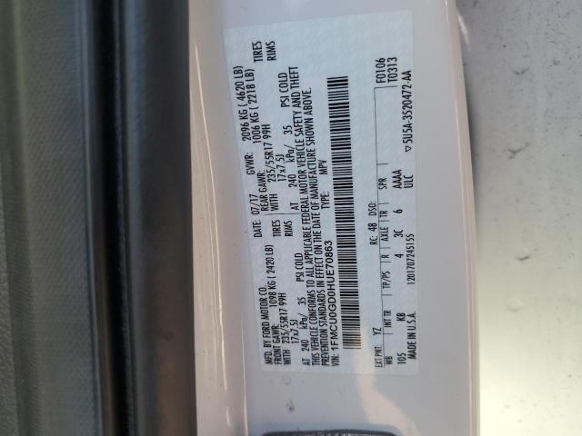 1FMCU0GD0HUE70863 - 2017 FORD ESCAPE SE WHITE photo 14