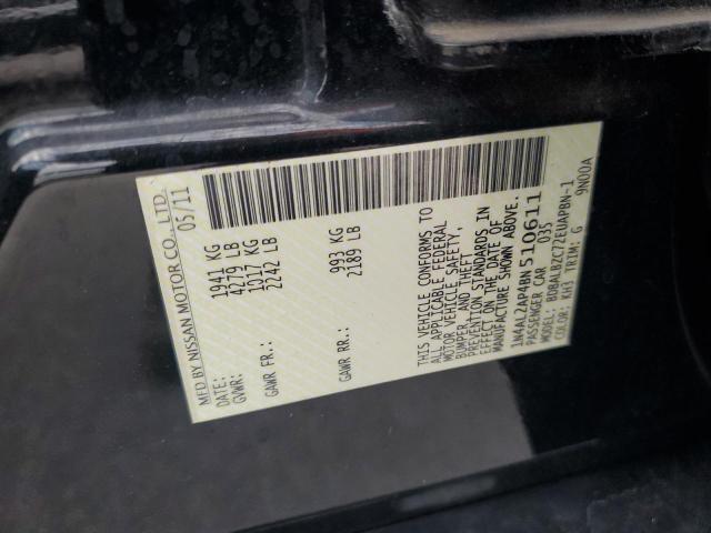 1N4AL2AP4BN510611 - 2011 NISSAN ALTIMA BASE 黑色 照片 12