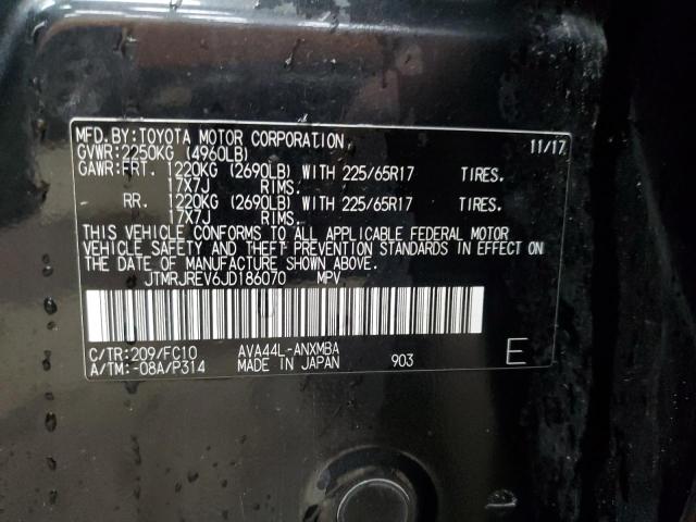 JTMRJREV6JD186070 - 2018 TOYOTA RAV4 HV LE BLACK photo 13