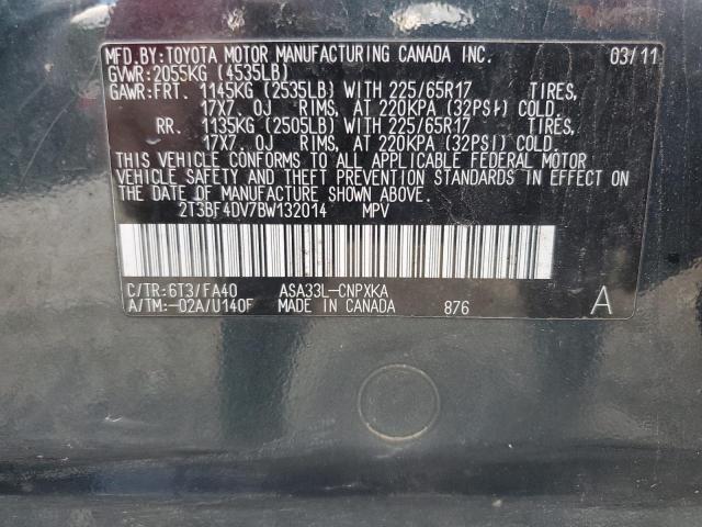 2T3BF4DV7BW132014 - 2011 TOYOTA RAV4 BLACK photo 13