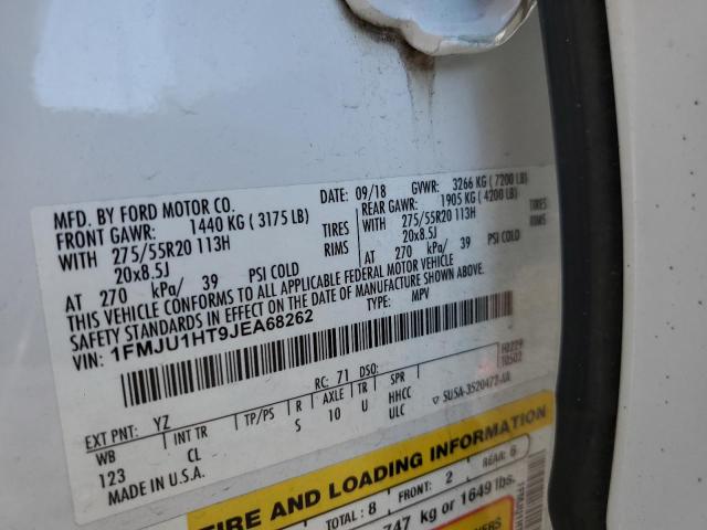 1FMJU1HT9JEA68262 - 2018 FORD EXPEDITION XLT თეთრი ფოტო 14