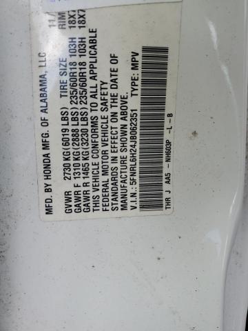 5FNRL6H24JB062351 - 2018 HONDA ODYSSEY LX Biały zdjęcie 12