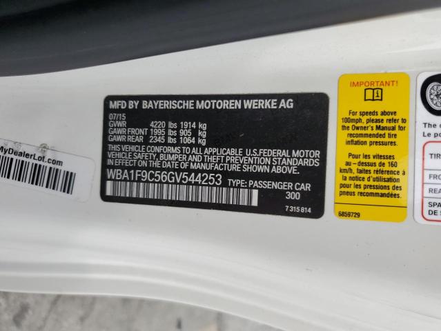WBA1F9C56GV544253 - 2016 BMW 228 I SULEV WHITE photo 12