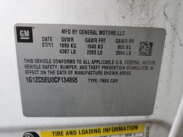 1G1ZC5EU0CF134895 - 2012 CHEVROLET MALIBU 1LT 白色 照片 12