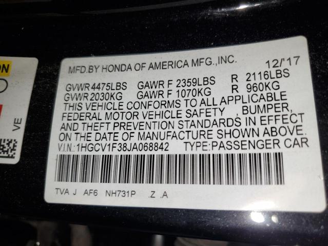 1HGCV1F38JA068842 - 2018 HONDA ACCORD SPORT Қара фото 13