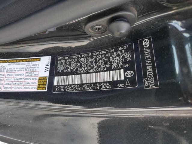 JTKDE167480223904 - 2008 TOYOTA SCION TC BLACK photo 13
