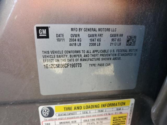 1G1ZC5E06CF190773 - 2012 CHEVROLET MALIBU 1LT 棕色 照片 13