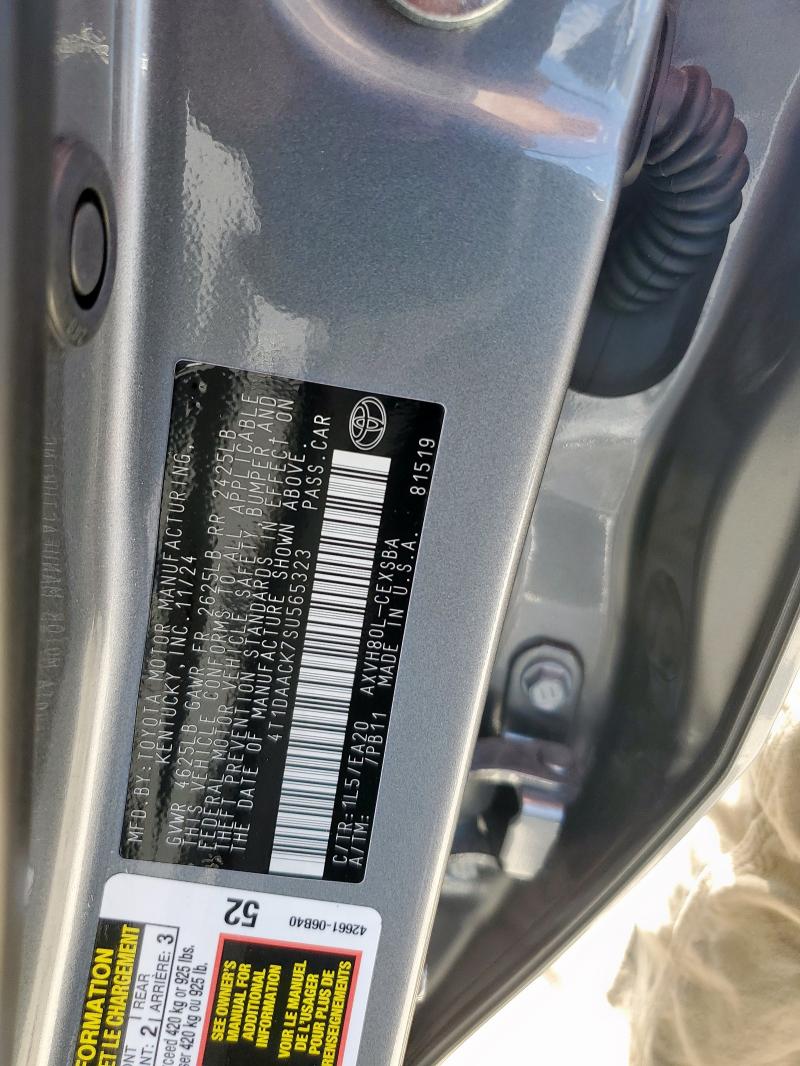 4T1DAACK7SU565323 - 2025 TOYOTA CAMRY XSE GRAY photo 13