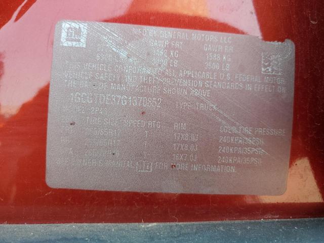 1GCGTDE37G1370852 - 2016 CHEVROLET COLORADO Z71 RED photo 12