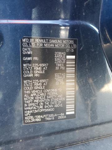 KNMAT2MT0FP589630 - 2015 NISSAN ROGUE S BLUE photo 13