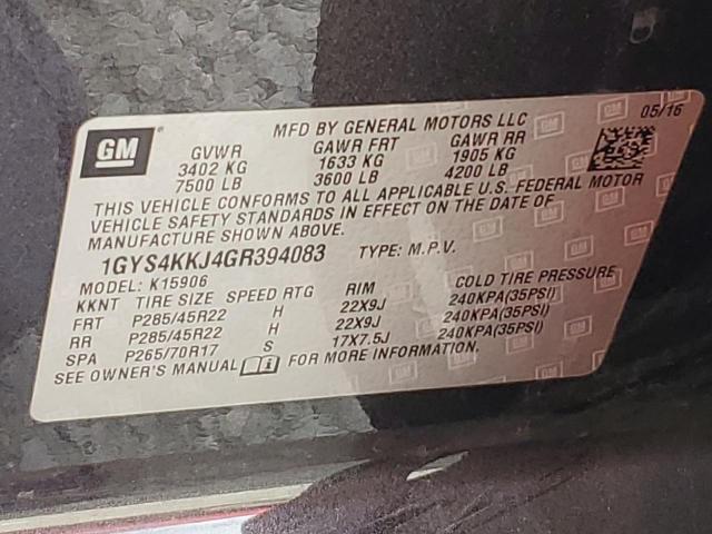 1GYS4KKJ4GR394083 - 2016 CADILLAC ESCALADE ESV PLATINUM Графитовый фото 13