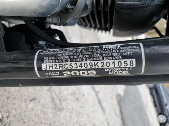 JH2RC53409K201058 - 2009 HONDA VT750 C2F BLACK photo 10