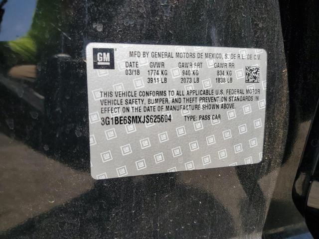 3G1BE6SMXJS625604 - 2018 CHEVROLET CRUZE LT 黑色 照片 12