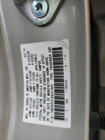 1HGCR2F51EA227685 - 2014 HONDA ACCORD SPORT თაფლისფერი ფოტო 12