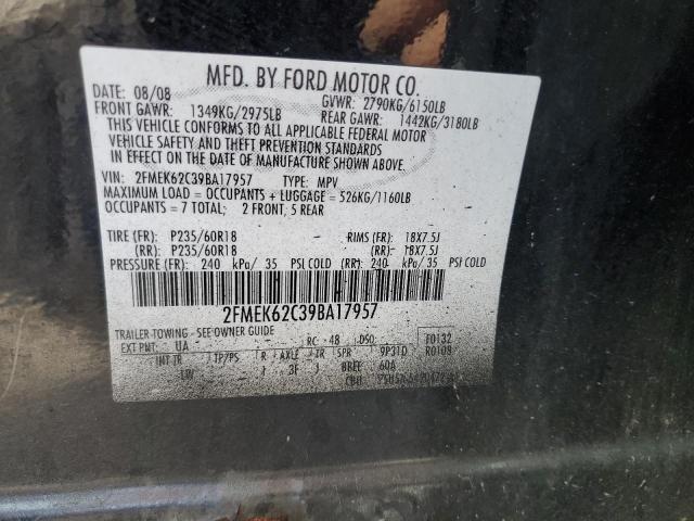 2FMEK62C39BA17957 - 2009 FORD FLEX SEL BLACK photo 13