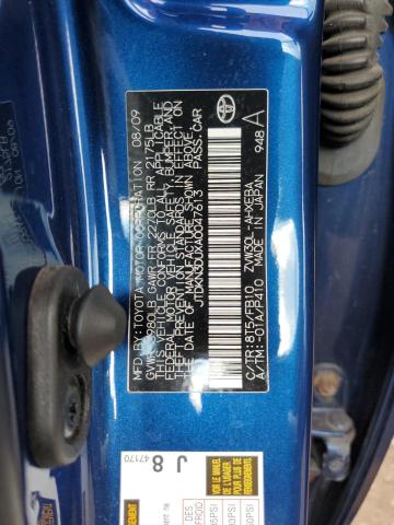 JTDKN3DUXA0047613 - 2010 TOYOTA PRIUS BLUE photo 12