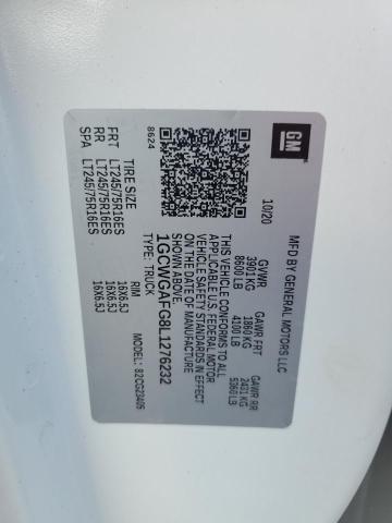 1GCWGAFG8L1276232 - 2020 CHEVROLET EXPRESS G2 Սպիտակ լուսանկար 12