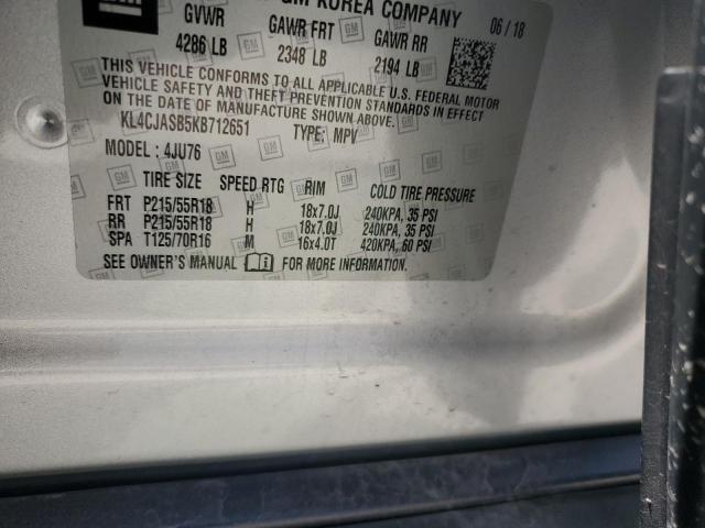 KL4CJASB5KB712651 - 2019 BUICK ENCORE PREFERRED Gümüş foto 14