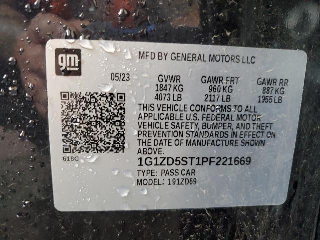 1G1ZD5ST1PF221669 - 2023 CHEVROLET MALIBU LT BLUE photo 13