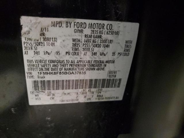 1FMHK8F85BGA37835 - 2011 FORD EXPLORER LIMITED BLACK photo 13