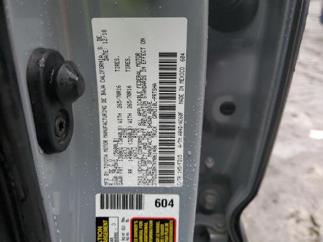 3TMDZ5BN7KM061486 - 2019 TOYOTA TACOMA DOUBLE CAB 灰色 照片 12