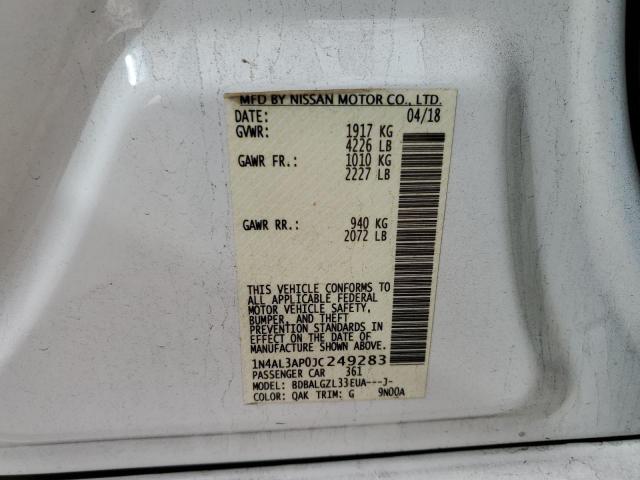 1N4AL3AP0JC249283 - 2018 NISSAN ALTIMA 2.5 WHITE photo 13