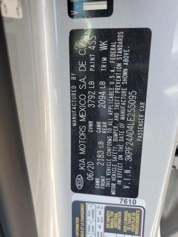 3KPF24AD4LE255095 - 2020 KIA FORTE FE SILVER photo 13