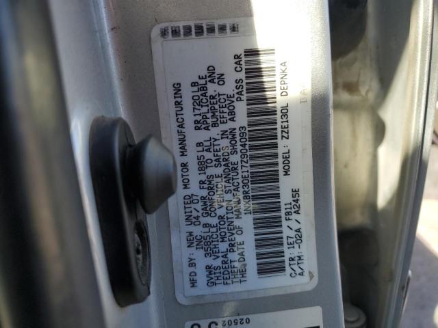1NXBR30E17Z904093 - 2007 TOYOTA COROLLA CE فضي صورة 12