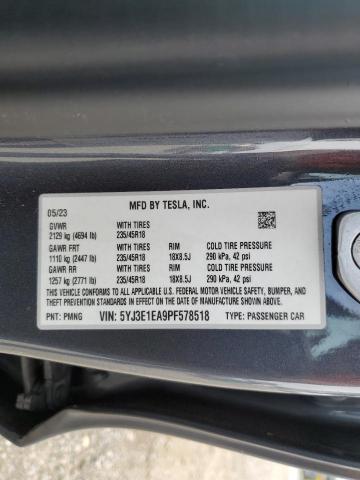 5YJ3E1EA9PF578518 - 2023 TESLA MODEL 3 灰色 照片 13