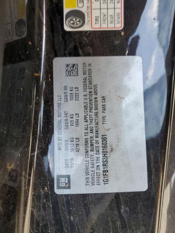 1G1FB1RS3H0160361 - 2017 CHEVROLET CAMARO LT BLACK photo 12