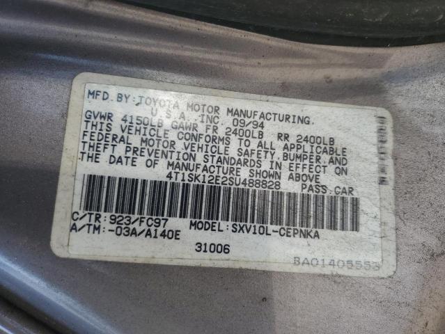 4T1SK12E2SU488828 - 1995 TOYOTA CAMRY LE GRAY photo 12