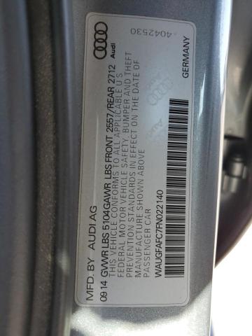 WAUGFAFC7FN022140 - 2015 AUDI A6 PREMIUM PLUS SILVER photo 12