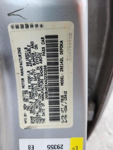 1NXBU4EE4AZ230266 - 2010 TOYOTA COROLLA BASE Gümüş foto 12