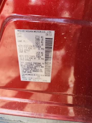 5N1AR2MN1EC630199 - 2014 NISSAN PATHFINDER S RED photo 13