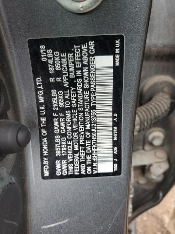 SHHFK7H50JU213755 - 2018 HONDA CIVIC EX GRAY photo 12