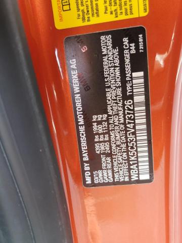 WBA1K5C53FV473726 - 2015 BMW 228 I ORANGE photo 13