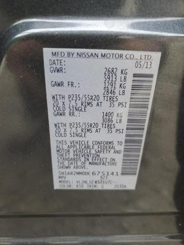 5N1AR2MM0DC675141 - 2013 NISSAN PATHFINDER S CHARCOAL photo 13