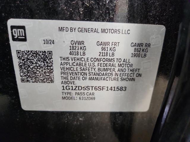 1G1ZD5ST6SF141583 - 2025 CHEVROLET MALIBU LT BLACK photo 12