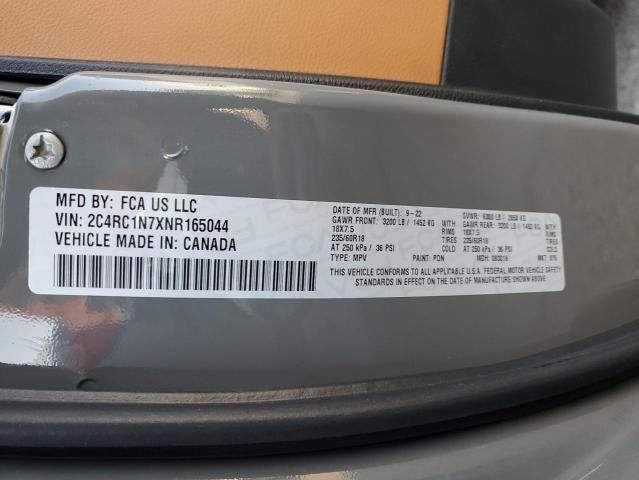 2C4RC1N7XNR165044 - 2022 CHRYSLER PACIFICA HYBRID PINNACLE GRAY photo 14