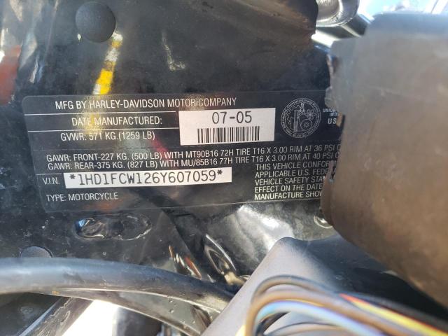 1HD1FCW126Y607059 - 2006 HARLEY-DAVIDSON FLHTCUI 黑色 照片 10