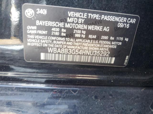 WBA8B3G54HNU35292 - 2017 BMW 340 I Чорний фото 12