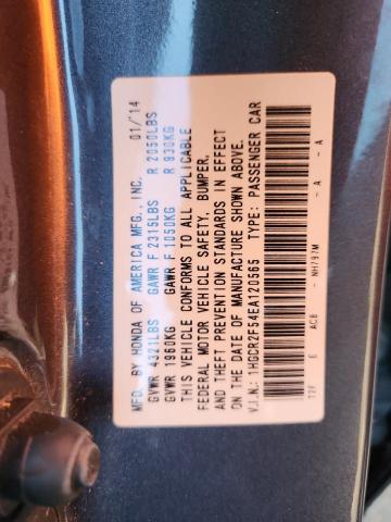 1HGCR2F54EA120565 - 2014 HONDA ACCORD SPORT GRAY photo 12