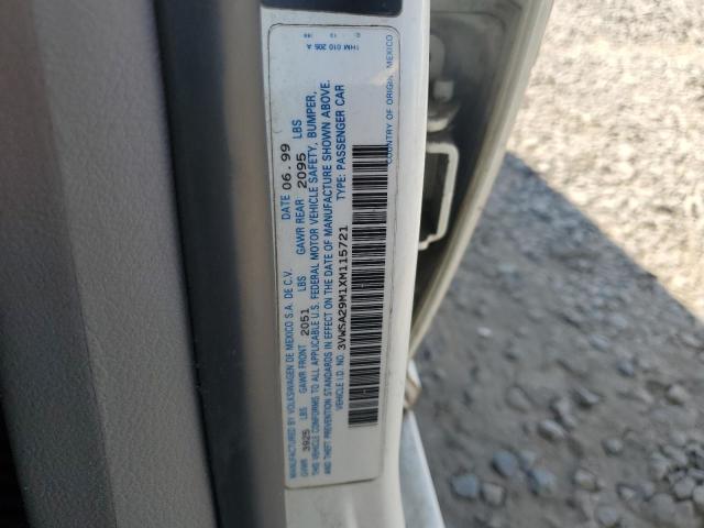 3VWSA29M1XM115721 - 1999 VOLKSWAGEN JETTA GLS Ақ фото 12