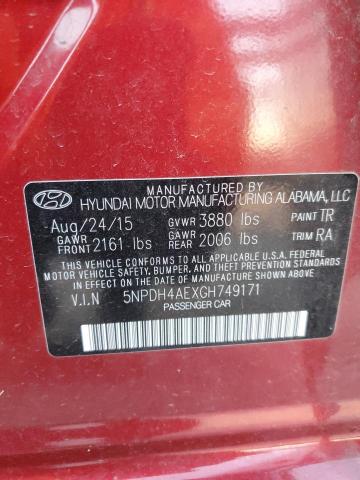 5NPDH4AEXGH749171 - 2016 HYUNDAI ELANTRA SE BURGUNDY photo 12