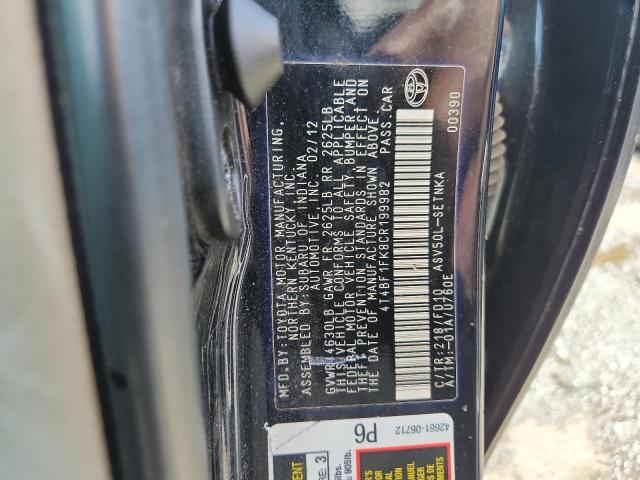 4T4BF1FK8CR199982 - 2012 TOYT CAMRY BASE 黑色 照片 12