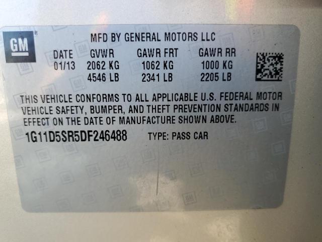 1G11D5SR5DF246488 - 2013 CHEVROLET MALIBU 1LT 米色 照片 12