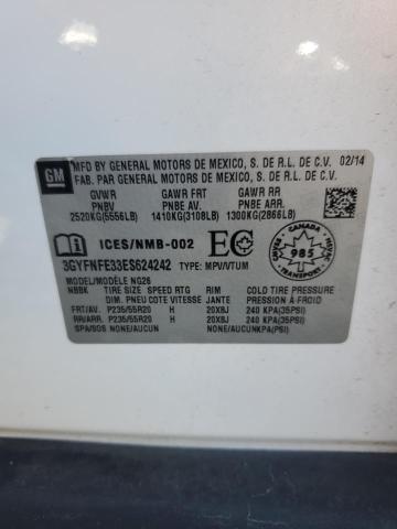 3GYFNFE33ES624242 - 2014 CADILLAC SRX PERFORMANCE COLLECTION Ақ фото 12